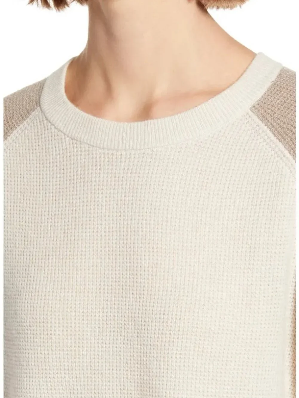 Madewell NWT Jane Waffle Stitch Sweater in Heather Cement size XL